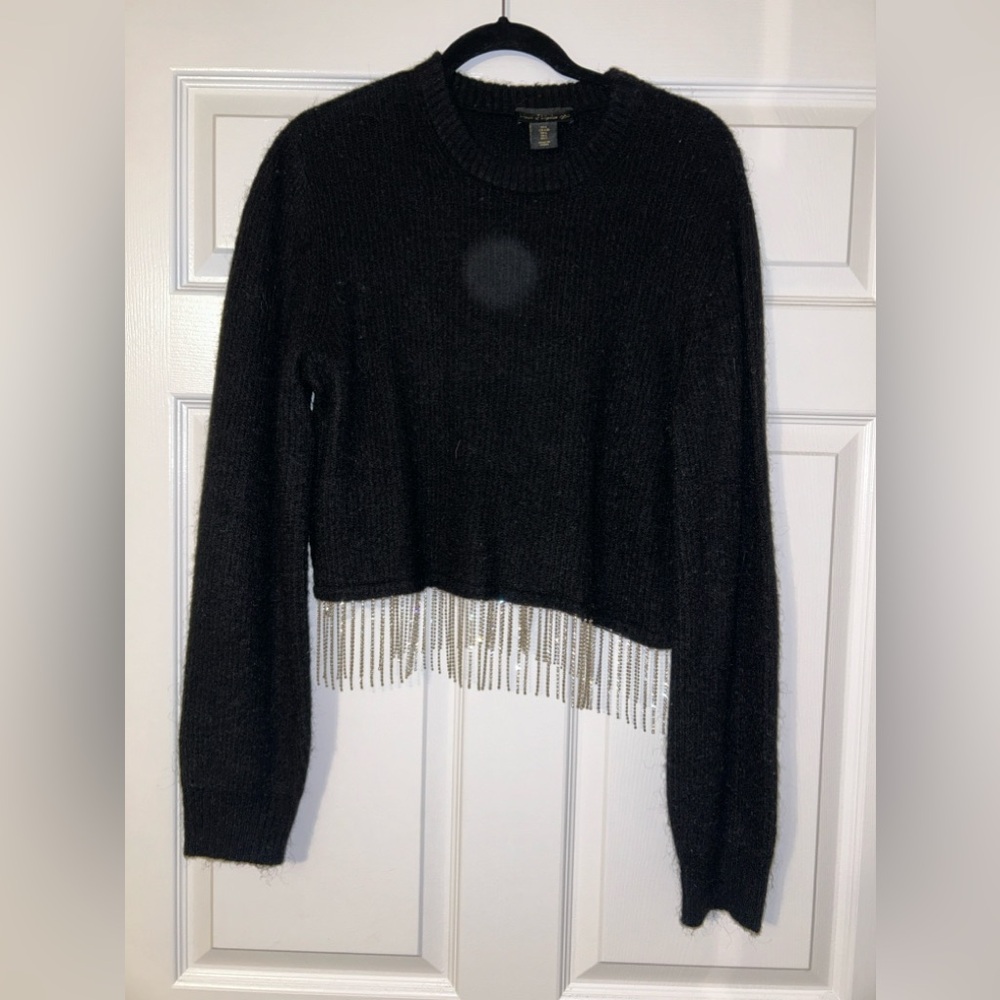 House of Harlow rhinestone fringe sweater